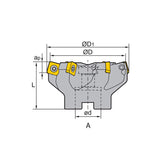 Face milling FME02 Kr: 75°  FME02-050/063/080/100/125-A22/A22/A27/B32/B40-SP12-04/05/06/07/08 - Makotools Industrial Supply Tools for Metal Cutting